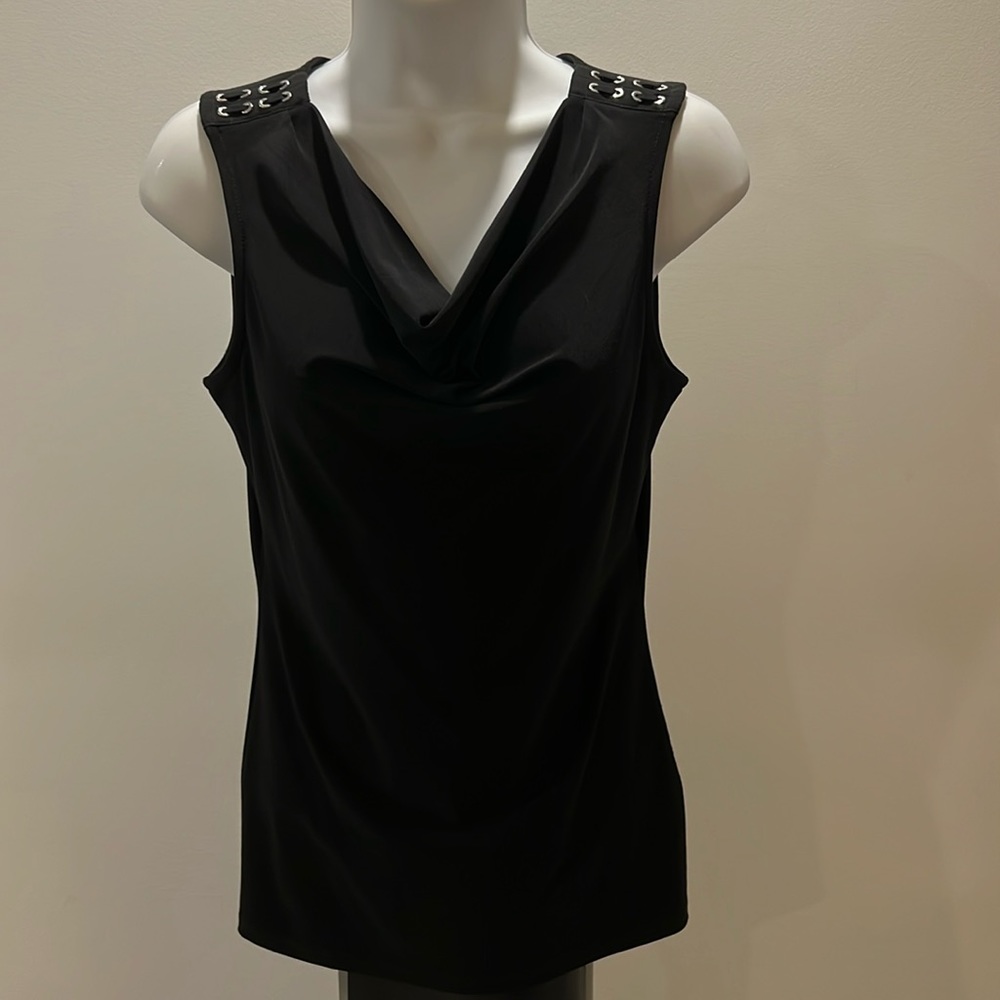 White House black market tank with silver accents on the shoulders